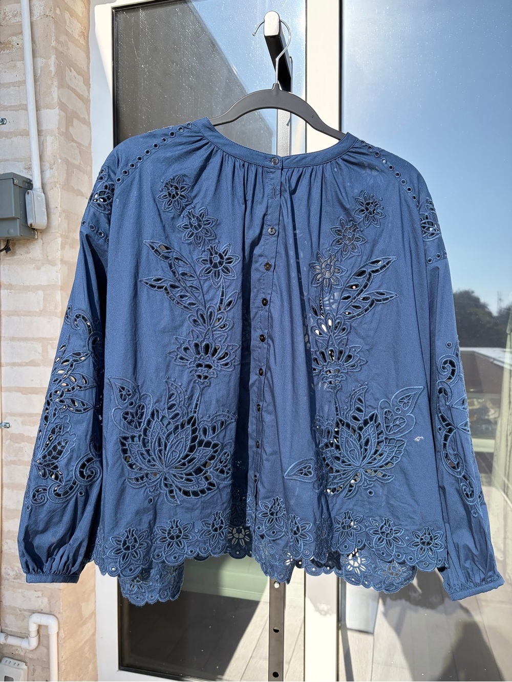 Farm Rio: Navy Blue Artisanal Long Sleeve
Blouse - Picture 5 of 8